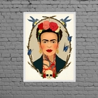 Quadro Decorativo Frida Moldura 33x24cm - Com Vidro Moldura:m