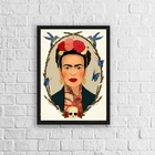 Quadro Decorativo Frida Moldura 45x34cm - Com Vidro Moldura:m