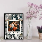 Quadro Decorativo Friends  Colagem 33x24cm - Com Vidro Moldur