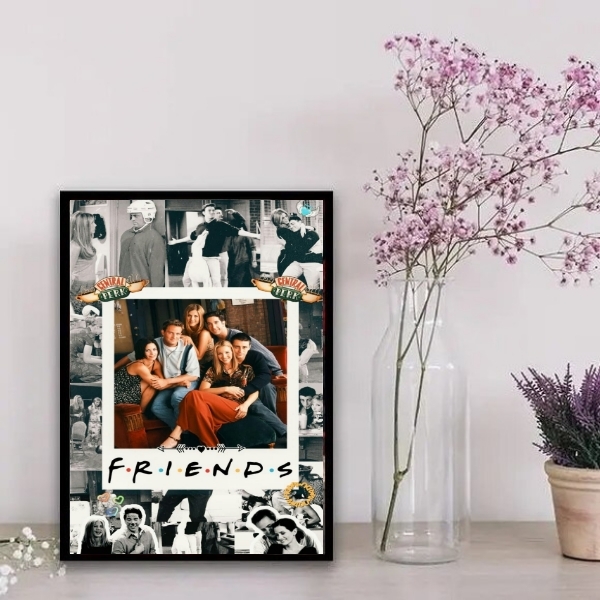 Quadro Decorativo Friends  Colagem 45x34cm Moldura:madeira Br
