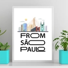 Quadro Decorativo From São Paulo 33x24cm Moldura:madeira Preta