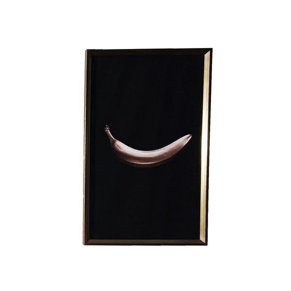 Quadro Decorativo Com Vidro E Moldura De Madeira Frutas Banana Premium Preto E Dourado 50x30cm Leroy Merlin