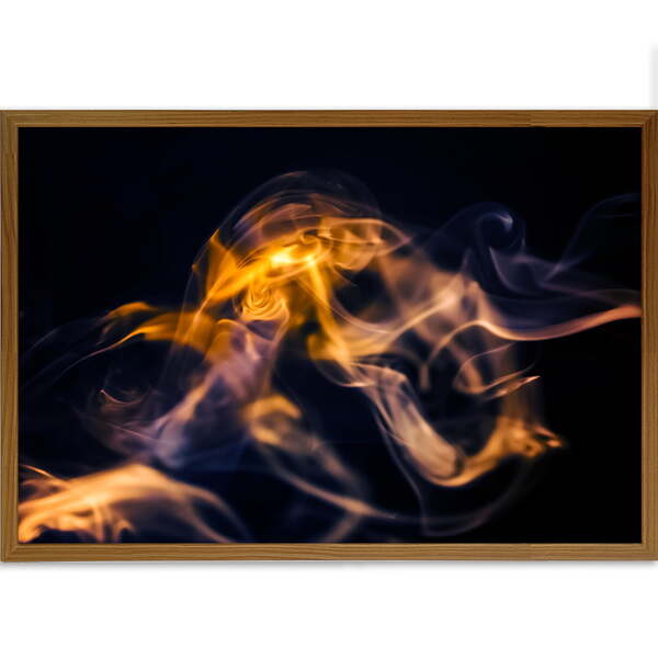 Quadro Decorativo Fumaça Iii Moldura Sem Vidro Marrom
