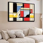 Quadro Decorativo Fundo Amarelo Claro Abstrato  - 50x70cm Mol