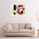 Quadro Decorativo Fundo Amarelo Claro Abstrato  - 50x70cm Mol