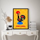 Quadro Decorativo Galo Barcelos- Portugal 33x24cm - Com Vidro