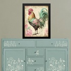 Quadro Decorativo Galo Vintage 45x34cm Moldura Preta
