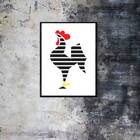 Quadro Decorativo Galo Volpi Fundo Branco 45x34cm A3 (45 X 34)