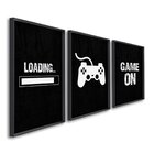 Quadro Decorativo Game On Com 3 Telas De Parede Para Sala Qua