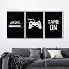 Quadro Decorativo Game On Com 3 Telas De Parede Para Sala Qua