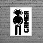 Quadro Decorativo Gamer 33x24cm Moldura:madeira Branca