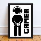 Quadro Decorativo Gamer 45x34cm - Com Vidro Moldura:madeira B
