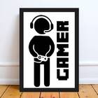Quadro Decorativo Gamer 45x34cm Moldura:madeira Preta
