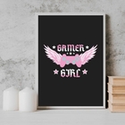 Quadro Decorativo Gamer Girl 24x18cm - Com Vidro Moldura:made