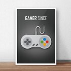 Quadro Decorativo Gamer Since 20x30cm Branco