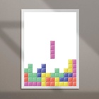 Quadro Decorativo Gamer Tetris 24x18cm - Com Vidro Moldura Pr