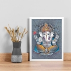 Quadro Decorativo Ganesha Fundo cinza 45x34cm - Com Vidro Mol