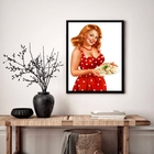 Quadro Decorativo Garçonete Prato Vintage  - 70x50cm Moldura