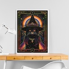 Quadro Decorativo Gata Bruxa 45x34cm Moldura Preta