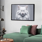 Quadro Decorativo Gata Olhos Fechados  - 50x70cm Moldura Bran