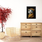 Quadro Decorativo Gatinha Com Brinco De Pérola 33x24cm Moldur