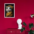 Quadro Decorativo Gatinha Com Brinco De Pérola 33x24cm Moldur