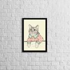 Quadro Decorativo Gatinha Vintage 45x34cm A3 (45 X 34)