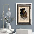 Quadro Decorativo Gatinho Antigo 33x24cm - Com Vidro Moldura: