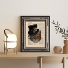 Quadro Decorativo Gatinho Antigo 45x34cm - Com Vidro Moldura: