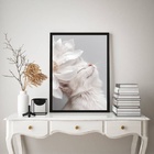 Quadro Decorativo Gatinho Branco Flor Branca 24x18cm - Com Vi