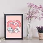 Quadro Decorativo Gatinhos Te Amo 24x18cm Moldura:madeira Pre