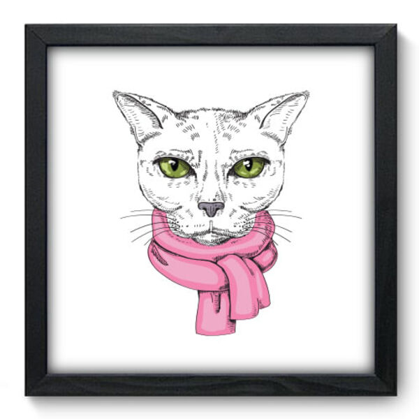 Quadro Decorativo - Gato - 33cm X 33cm - 019qnsbp