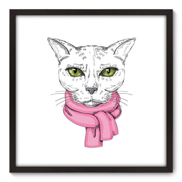 Quadro Decorativo - Gato - 70cm X 70cm - 019qnsdp