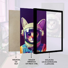 Quadro Decorativo Gato Astronauta Moldura Cx Alta 40x60 - Mol