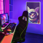 Quadro Decorativo Gato Astronauta Moldura Cx Alta 40x60 - Mol