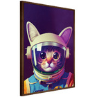 Quadro Decorativo Gato Astronauta Moldura Cx Alta 40x60 - Mol