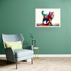 Quadro Decorativo Gato Caminho Colorido  - 50x70cm Moldura Pr