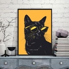 Quadro Decorativo Gato De Óculos Escuro 45x34cm - Com Vidro M