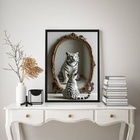 Quadro Decorativo Gato Espelho Tigre 24x18cm - Com Vidro Mold