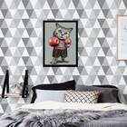 Quadro Decorativo Gato Lutador De Boxe 45x34cm A3 (45 X 34)