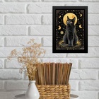 Quadro Decorativo Gato Místico 24x18cm Moldura Branca