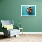 Quadro Decorativo Gato Papel Rasgado  - 50x70cm Moldura Preta