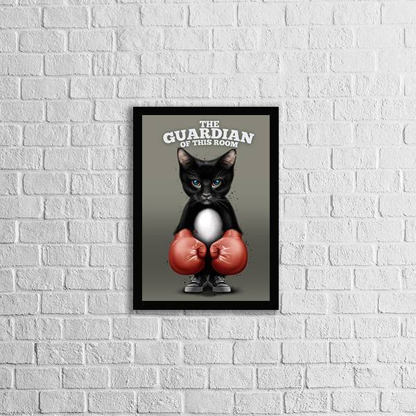 Quadro Decorativo Gato The Guardian 45x34cm A3 (45 X 34)