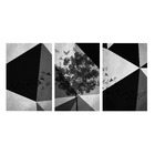 Quadro Decorativo Geometrico Arvore Preto E Branco 70x150 Trio