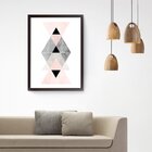 Quadro Decorativo Geométrico Colorido 4 50X70cm Preto