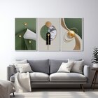 Quadro Decorativo Geométrico Formas Abstratas Com 3 Telas De