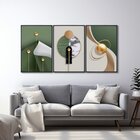 Quadro Decorativo Geométrico Formas Abstratas Com 3 Telas De