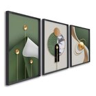 Quadro Decorativo Geométrico Formas Abstratas Com 3 Telas De