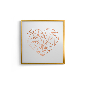 Quadro Geometrico Heart Branco 43x43cm Leroy Merlin