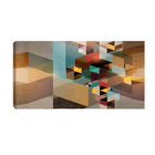 Quadro Decorativo Geometrico Marrom Bege Colorido 55x100cm